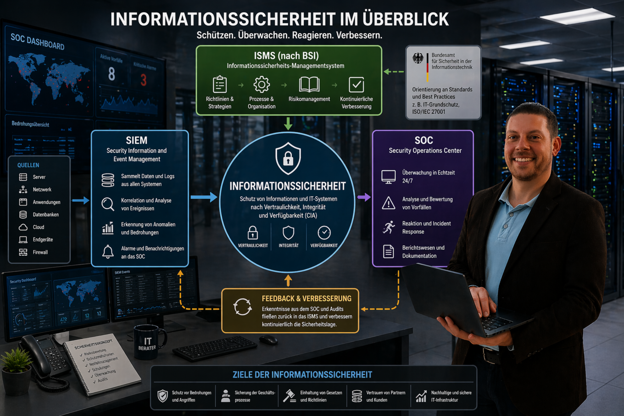 Christian Feit vor Verwaltungsgebäude